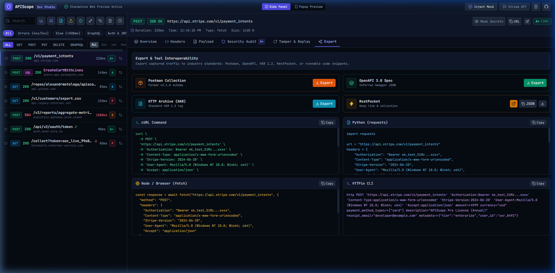 APIScope Extension Screenshot Preview 2