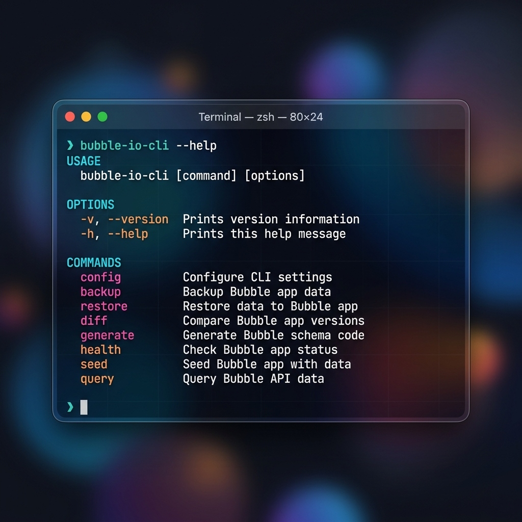 bubble-io-cli Screenshot Preview 1