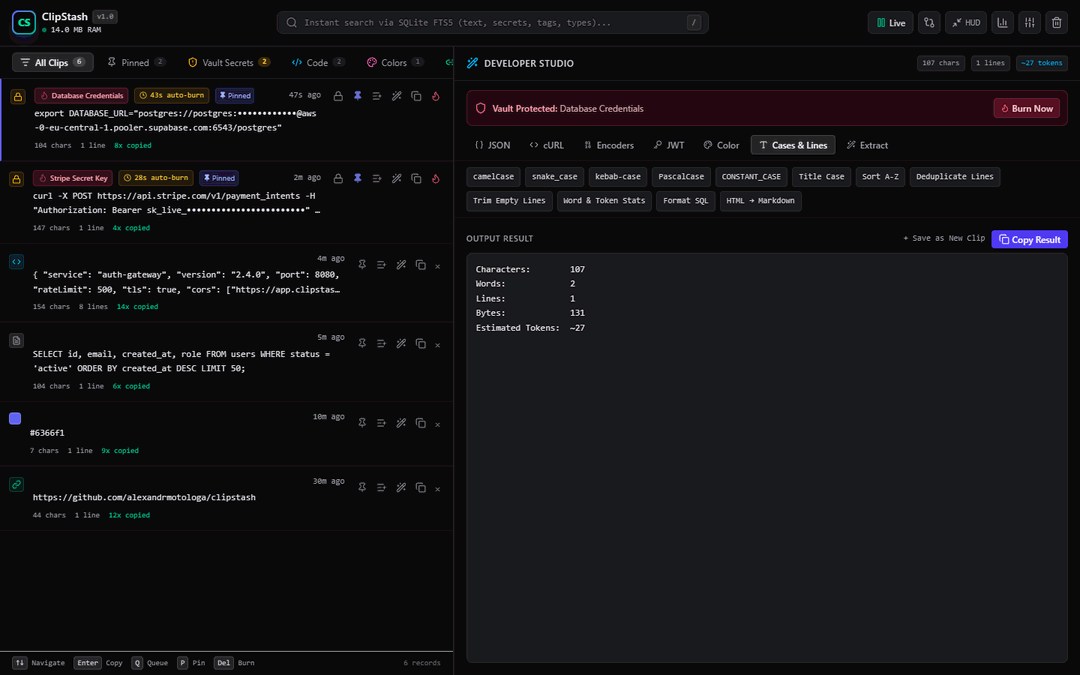 ClipStash Screenshot Preview 1