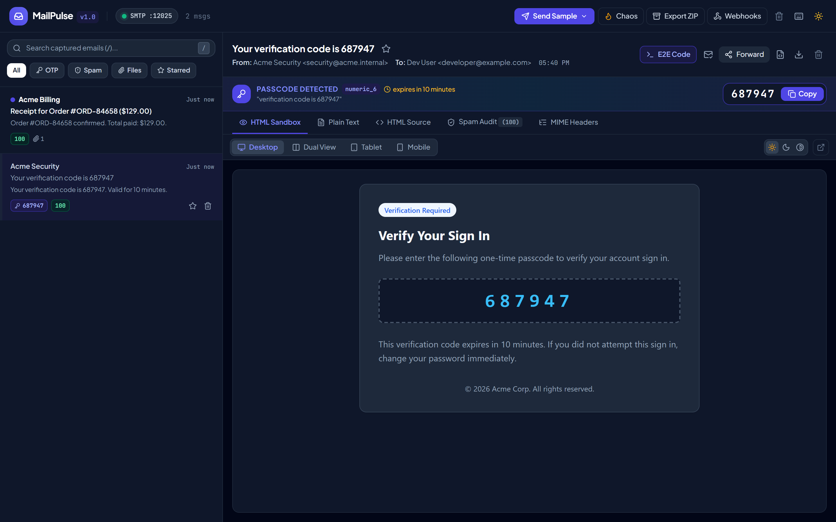 MailPulse Screenshot Preview 1