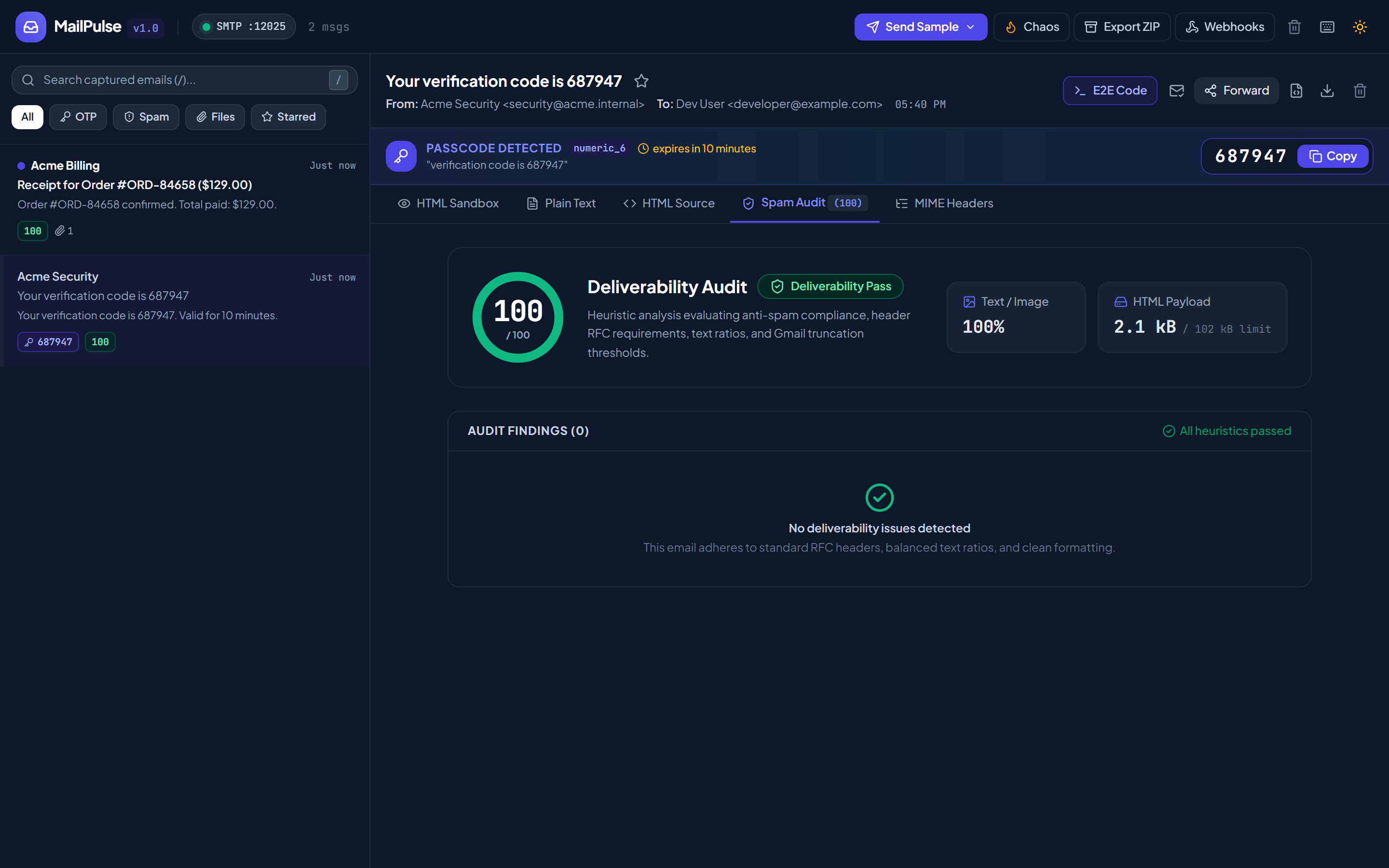 MailPulse Screenshot Preview 2