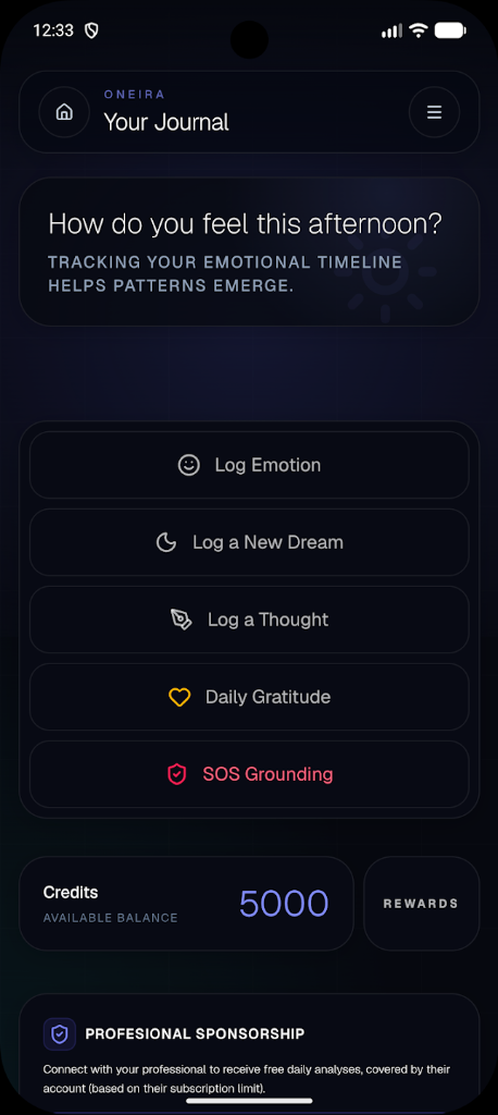 Oneira: Journal & Self-Growth Screenshot Preview 1