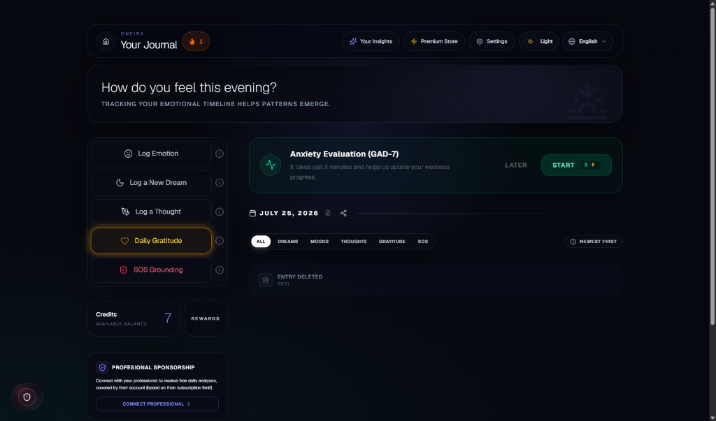 Oneira Space (Web) Screenshot Preview 1