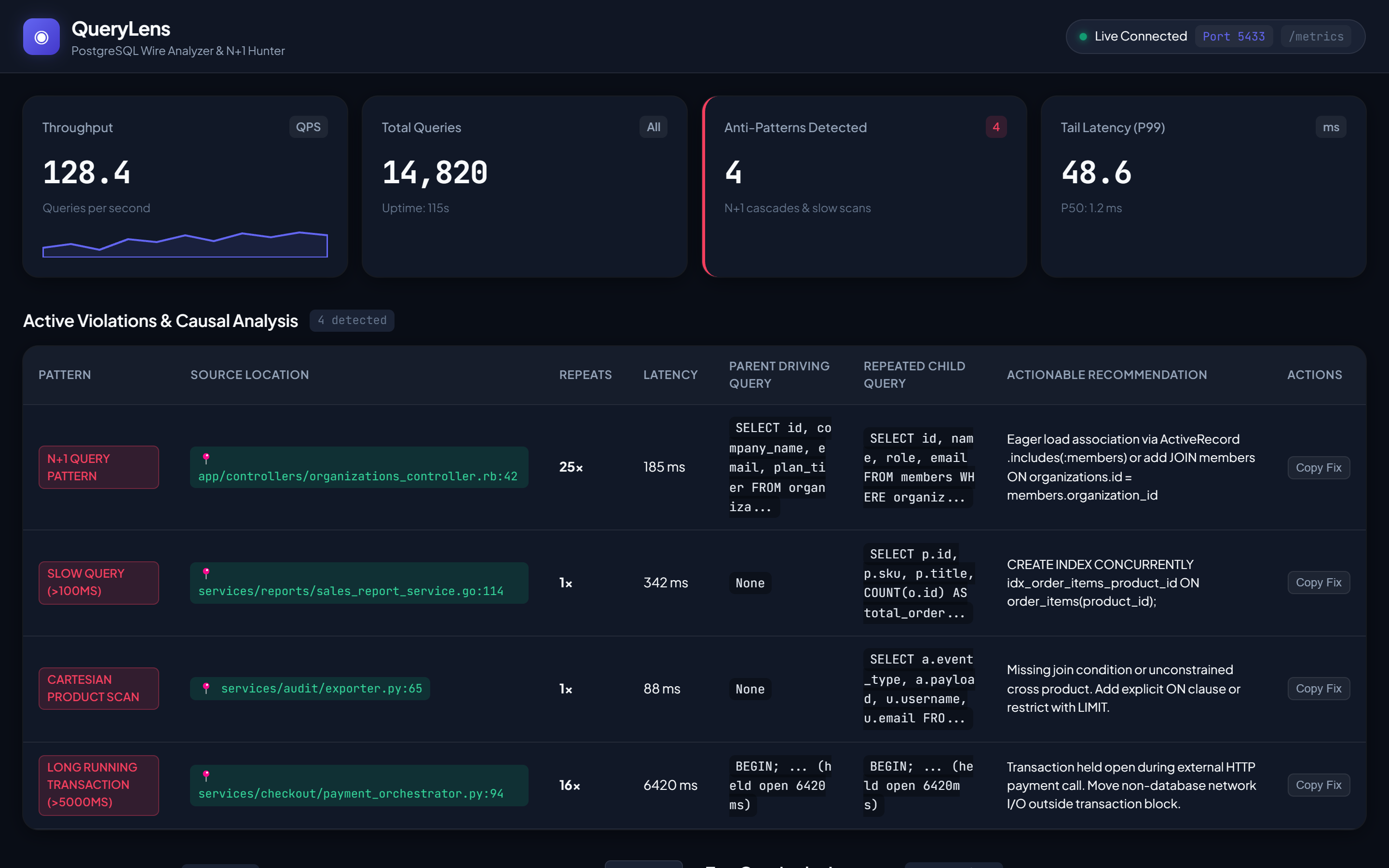 QueryLens Screenshot Preview 1