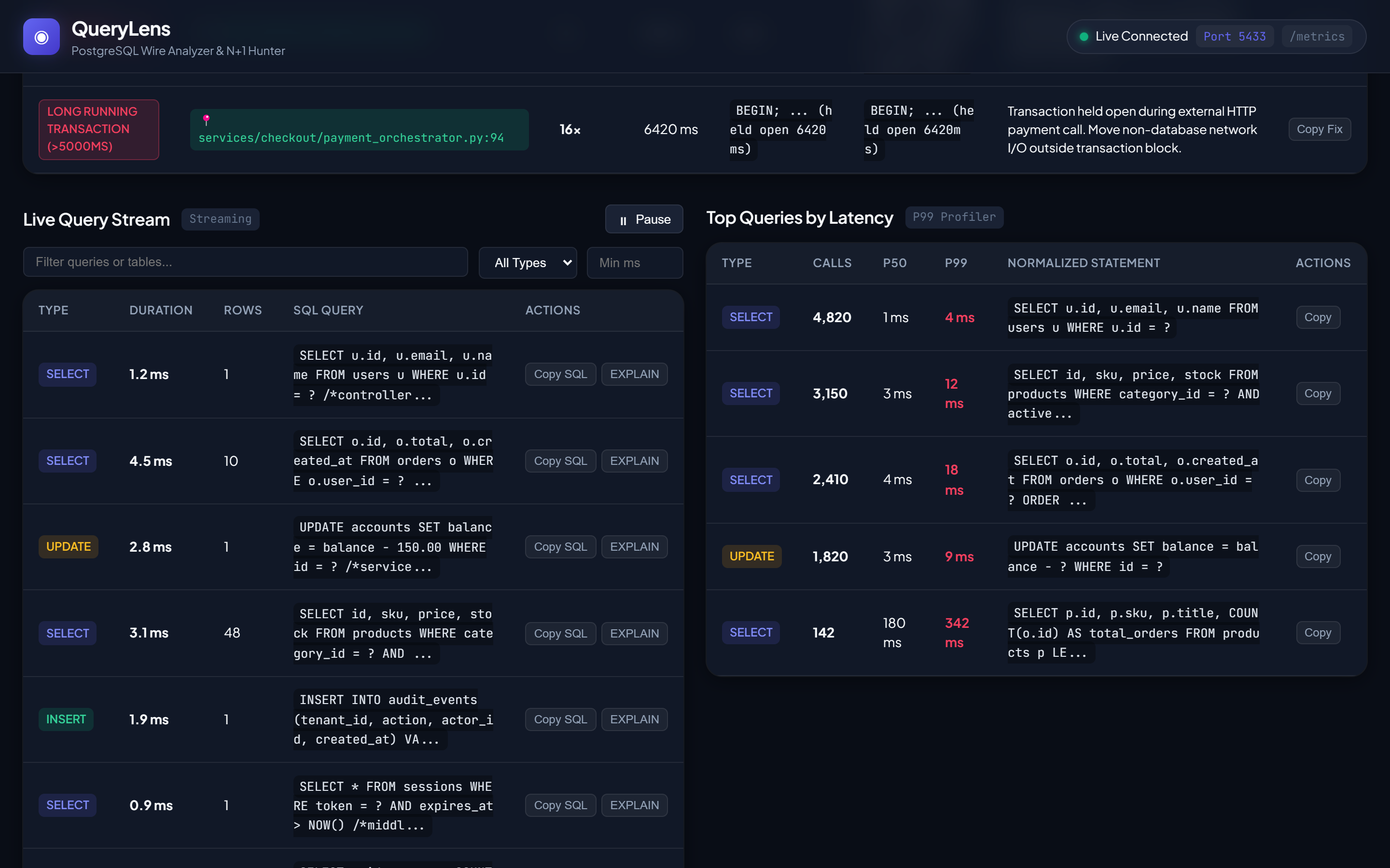 QueryLens Screenshot Preview 2