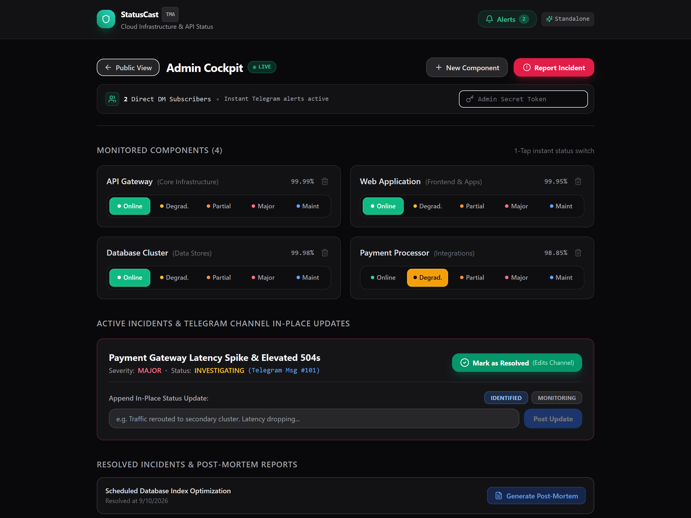 StatusCast Screenshot Preview 1