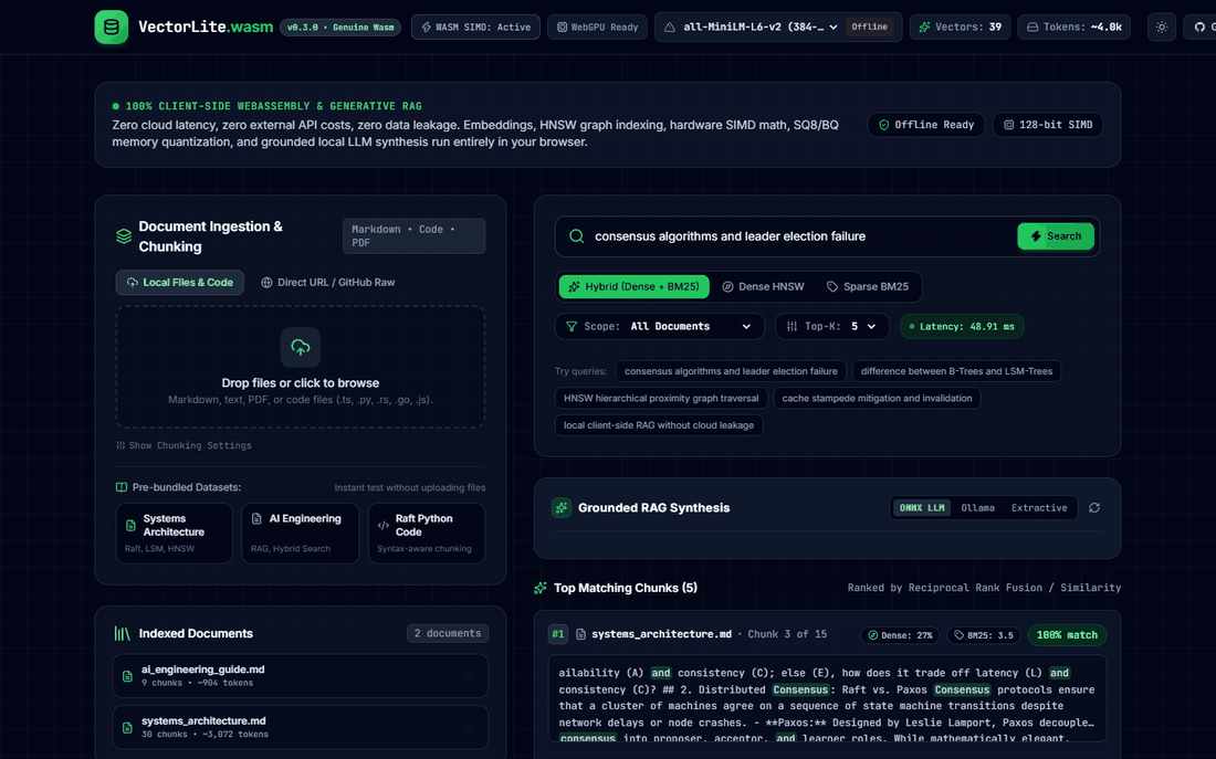 VectorLite-Wasm Screenshot Preview 1
