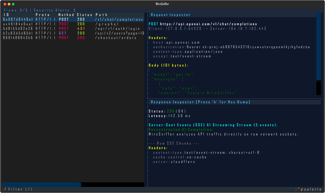 WireSniffer Screenshot Preview 3